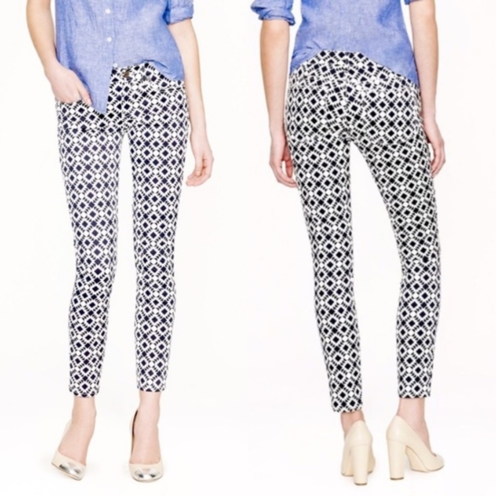 J Crew Toothpick Jean Geometric Print Ikat Triangle